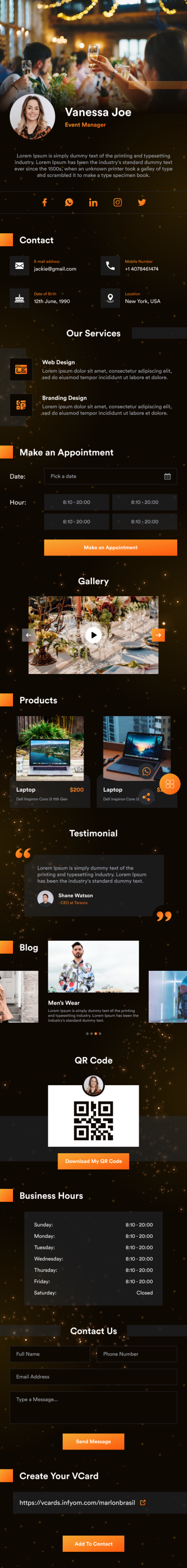 VCardNEO Template Event Management