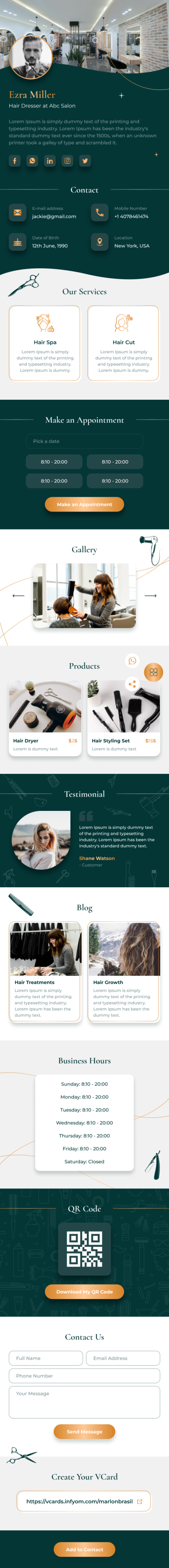 VCardNEO Template Salon