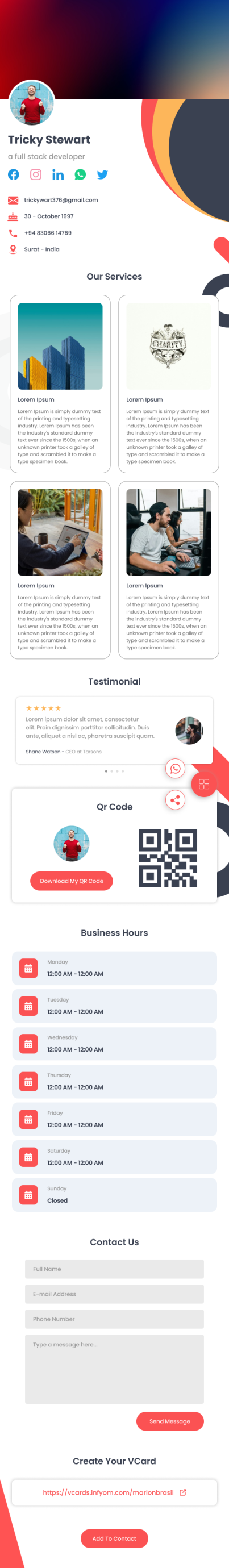 VCardNEO Template Executive Profile