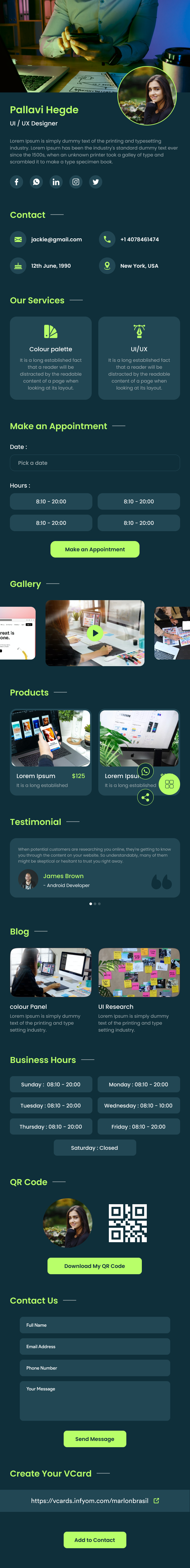 VCardNEO Template Dynamic VCard
