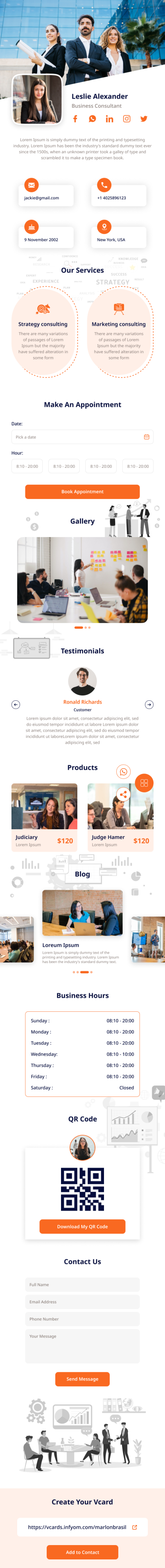 VCardNEO Template Consulting Services