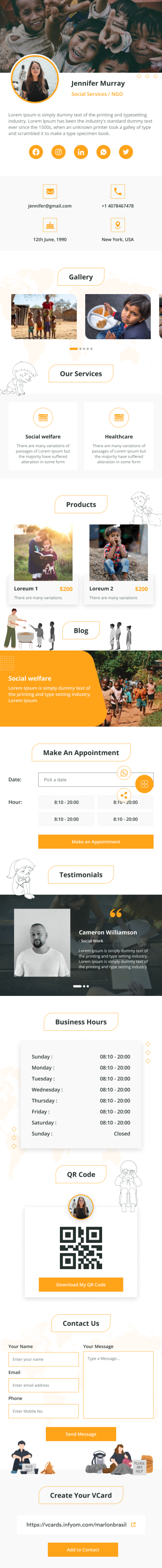 VCardNEO Template Social Services