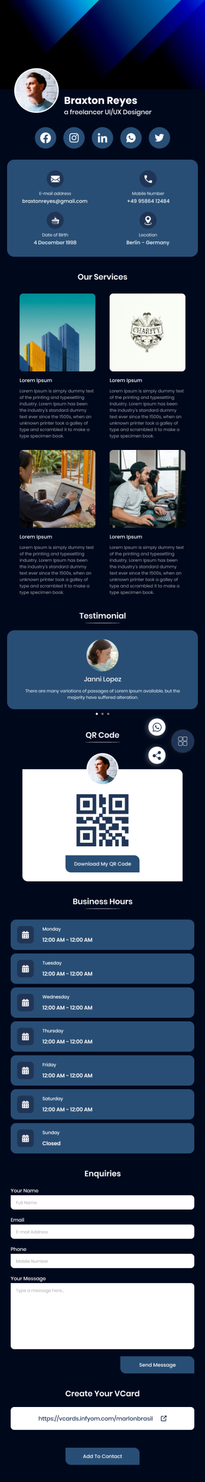 VCardNEO Template Corporate Classic